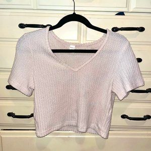 woven cream crop top